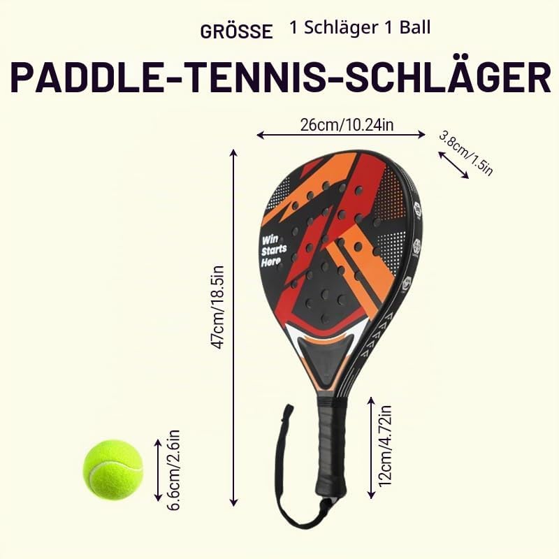 Padelracket 2er-Set mit ABS-Oberfläche und Eva-Schaumkern, für Erwachsene, inklusive Zwei Bällen und