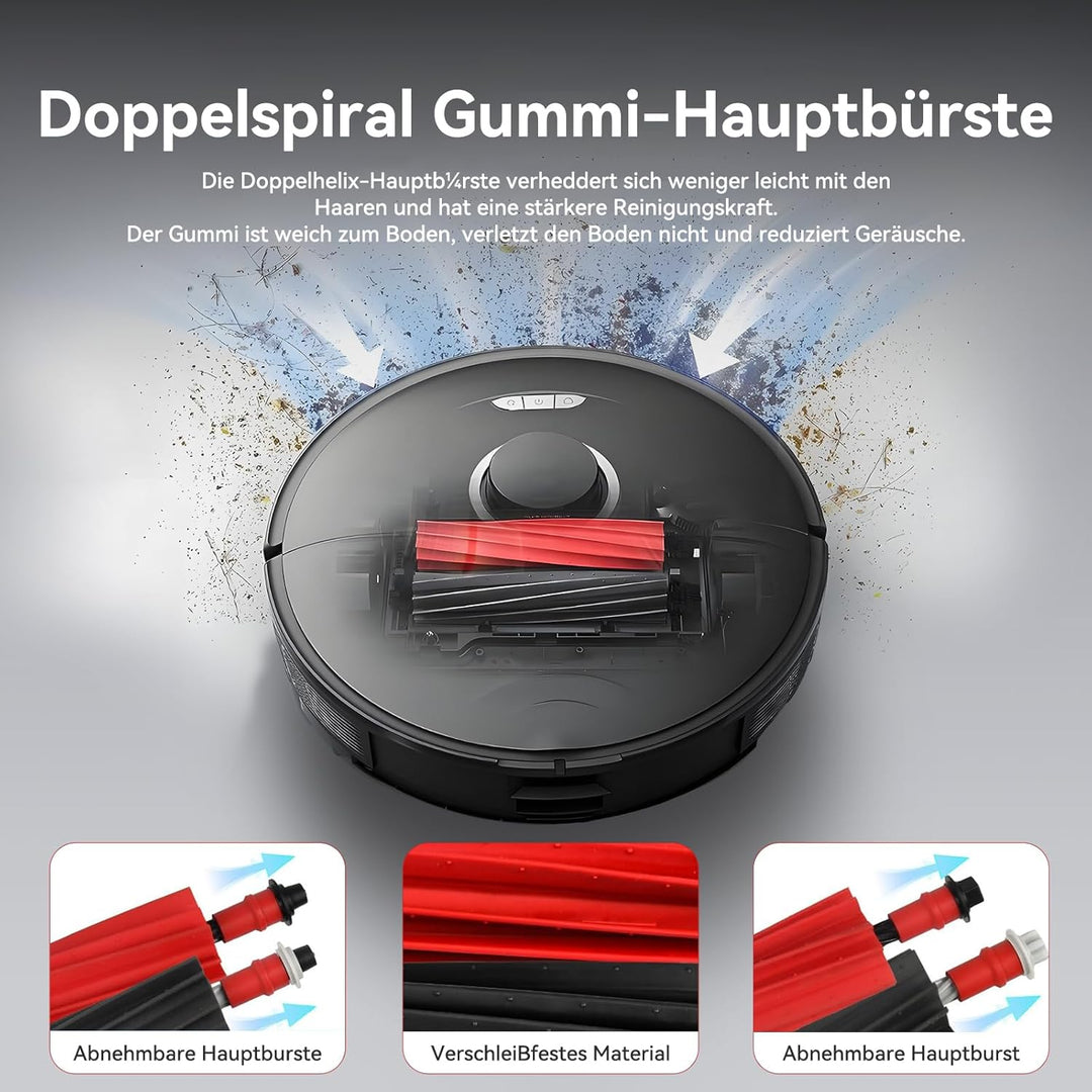 21 Stück Zubehör für Roborock Qrevo Master/Qrevo Slim – 6 Staubbeutel, 2 Gummi Hauptbürsten, 4 HEPA