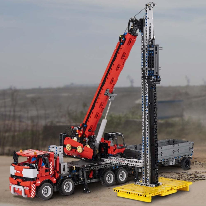 Mould King 17003 LKW Kran Modell, 2828 Teile, Gross Multifunktionale Kran mit APP/2.4 GHz Fernbedien