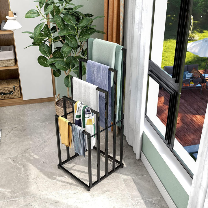 JURMERRY Freistehender Handtuchhalter Organizer für Bad- und Handtücher, Badezimmerzubehör (5 Tier,