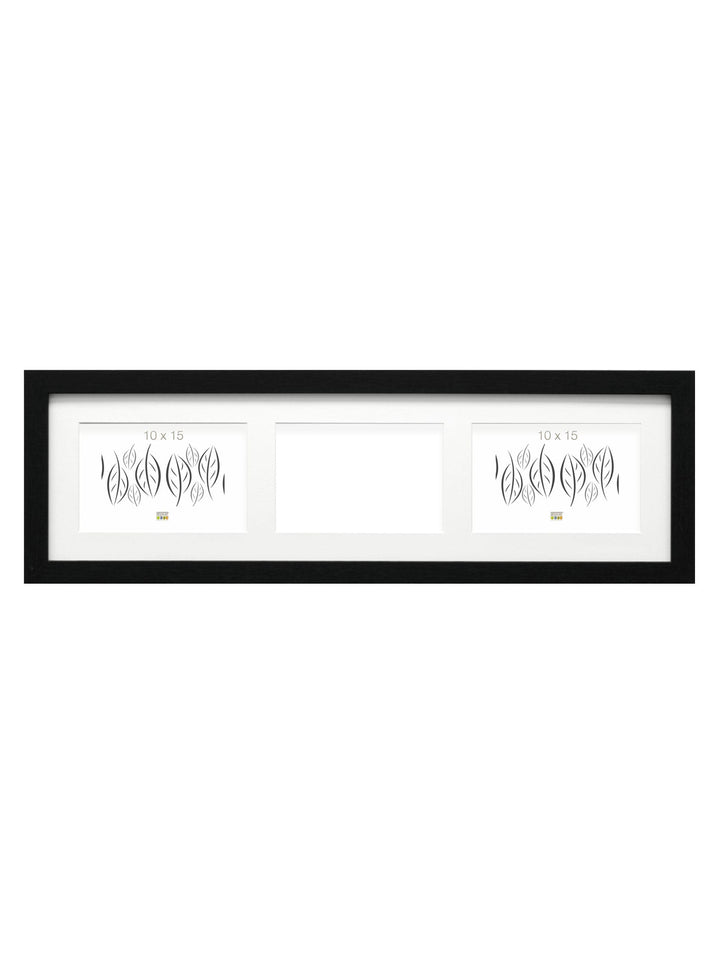 Deknudt Frames S66KC3 Bilderrahmen 10x15 Bilderrahmen Schwarz, 3 Bilder horizontal Holz Fotokader 10