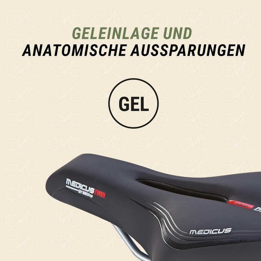 Prophete Wittkop Medicus Twin Sattel | Trekkingsattel | Fahrradsattel | Geleinlage und Elastomerdämp