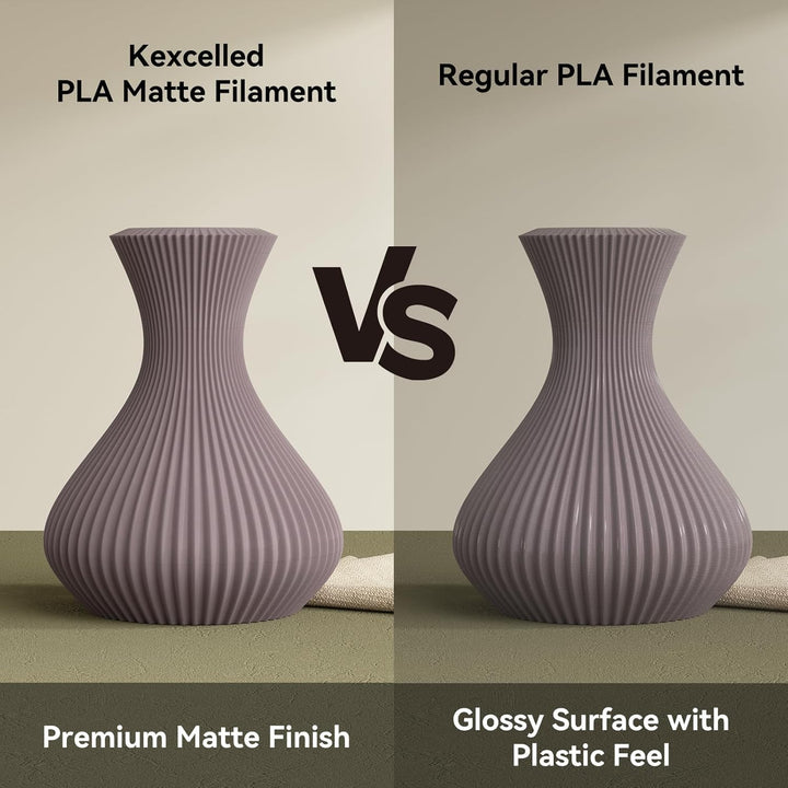 kexcelled Matte PLA Filament 1,75 mm +/- 0,03 mm, Glanzfreie Farbe, Matt Textur, 3D Drucker Filament