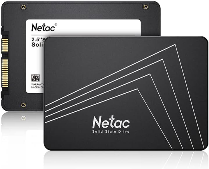 Netac SSD 480GB, SSD Festplatte Intern Sata 3.0 2,5 Zoll für Laptop, PC, Desktop, PS5 (N530S, Schwar