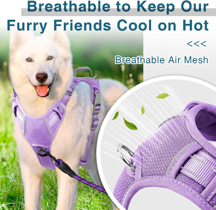 BARKBAY Hund Brustgeschirr, kein Ziehen, mit Tasche für ID-Tag, strapazierfähig, reflektierend, einf