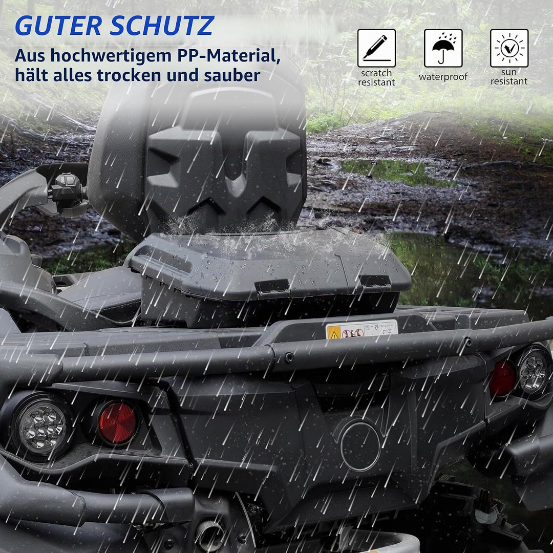 UTVSXPERT Aufbewahrungsbox für Outlander, 7,5 l, schwarz, vorne und hinten, Werkzeugbett-Box, Rücksi