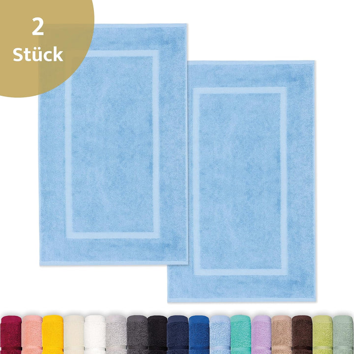 Lavea 2er Set Badematte 50x80cm, Frottierserie Elena, Delphinblau 2 x 50 x 80 cm Delphinblau, 2 x 50
