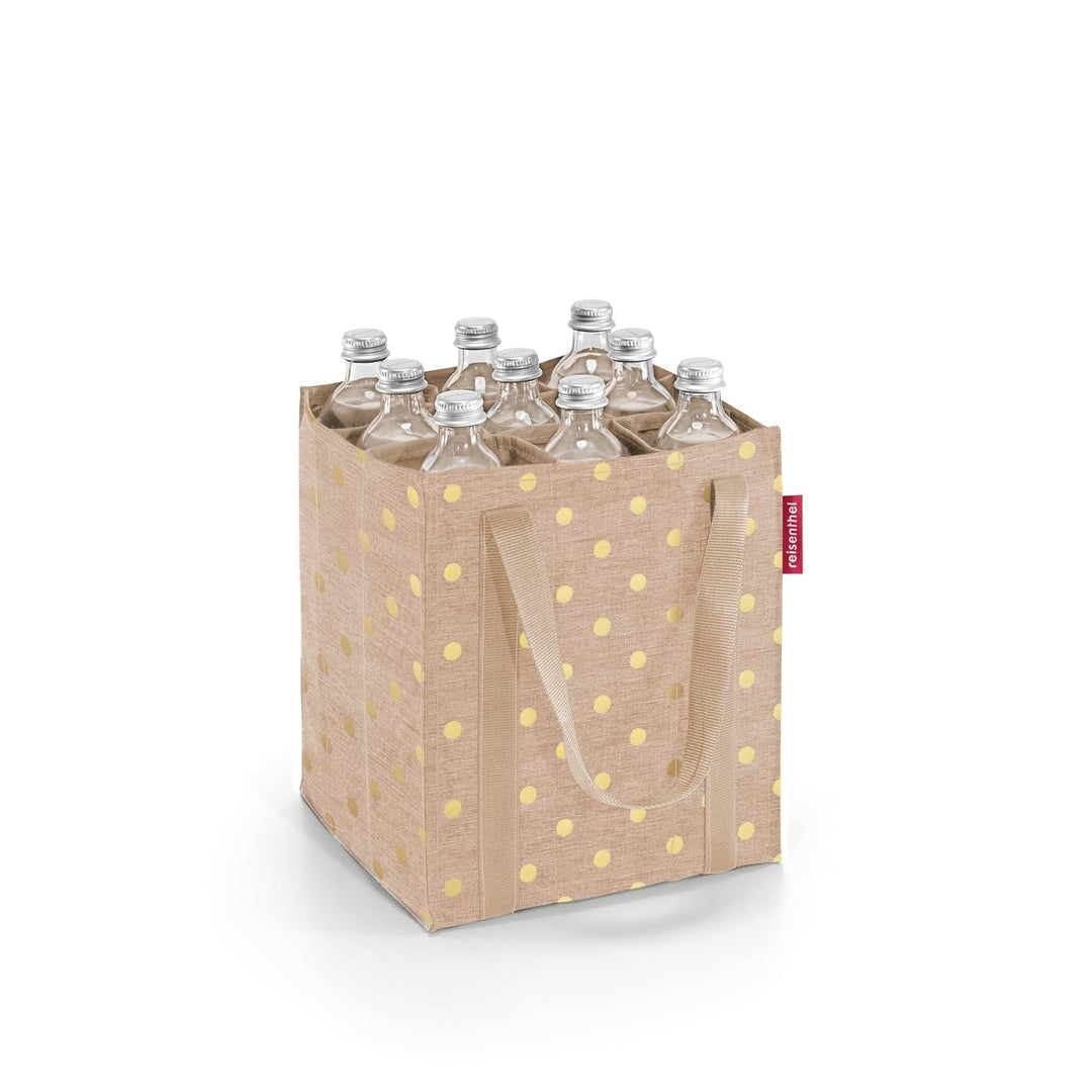 reisenthel bottlebag - 9 Fächer, einfaches Recycling der Flaschen, Tragegurte, Couleur:metallic dots