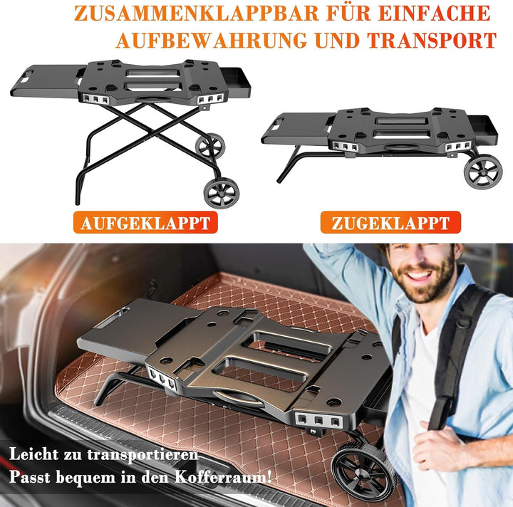 Denmay Tragbarer Grillwagen für Ninja Woodfire OG700 Serie, faltbarer Outdoor Grillständer für Ninja