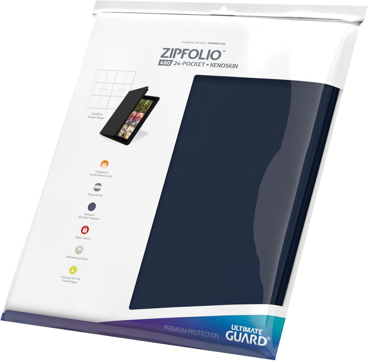 Ultimate Guard UGD010344 - 12-Pocket Quad Row Zip Folio Xeno Skin, dunkelblau, Blau