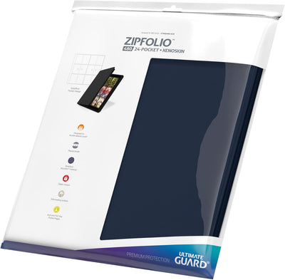 Ultimate Guard UGD010344 - 12-Pocket Quad Row Zip Folio Xeno Skin, dunkelblau, Blau