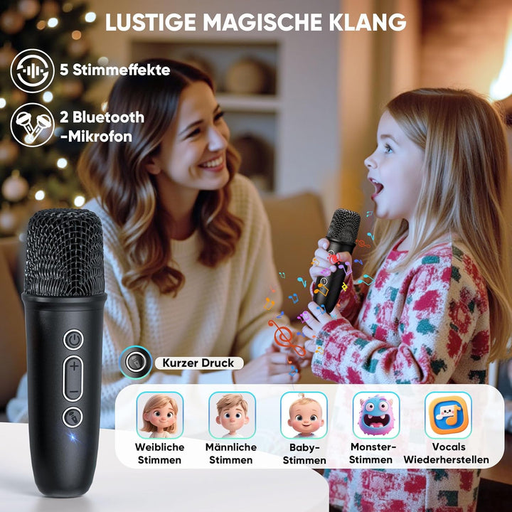 Dislocati Karaoke Maschine mit 2 Karaoke Mikrofon für Kinder und Erwachsene, Oster Geschenk Spielzeu