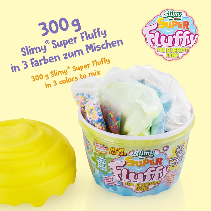 SLIMY Super Fluffy 300g Spielmasse im Cup Cake-Becher - der flaumigste Original Slimy Slime, lustig