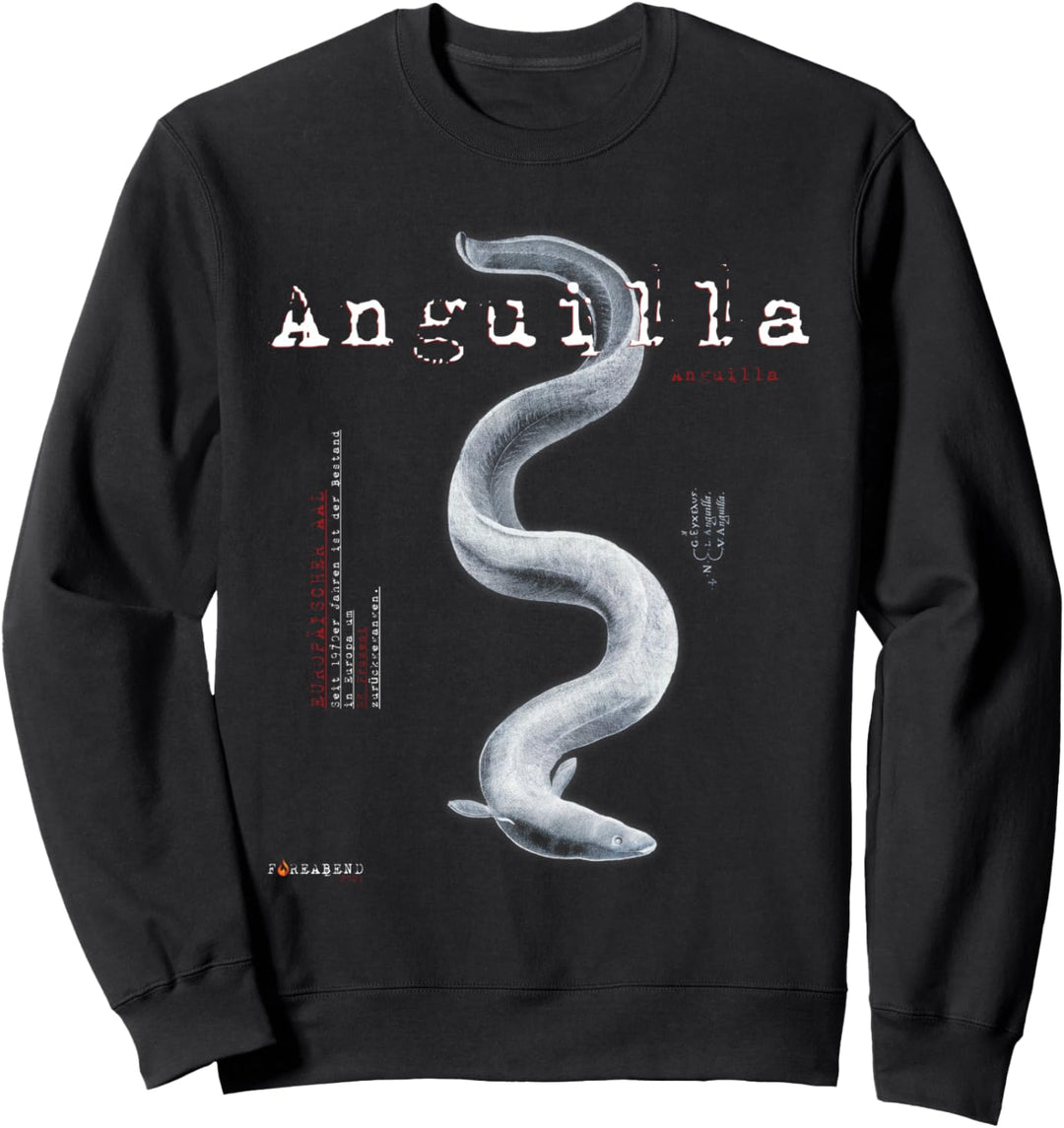 EUROPÄISCHER AAL Anguilla Angeln Grundangeln Fischen Aal Sweatshirt
