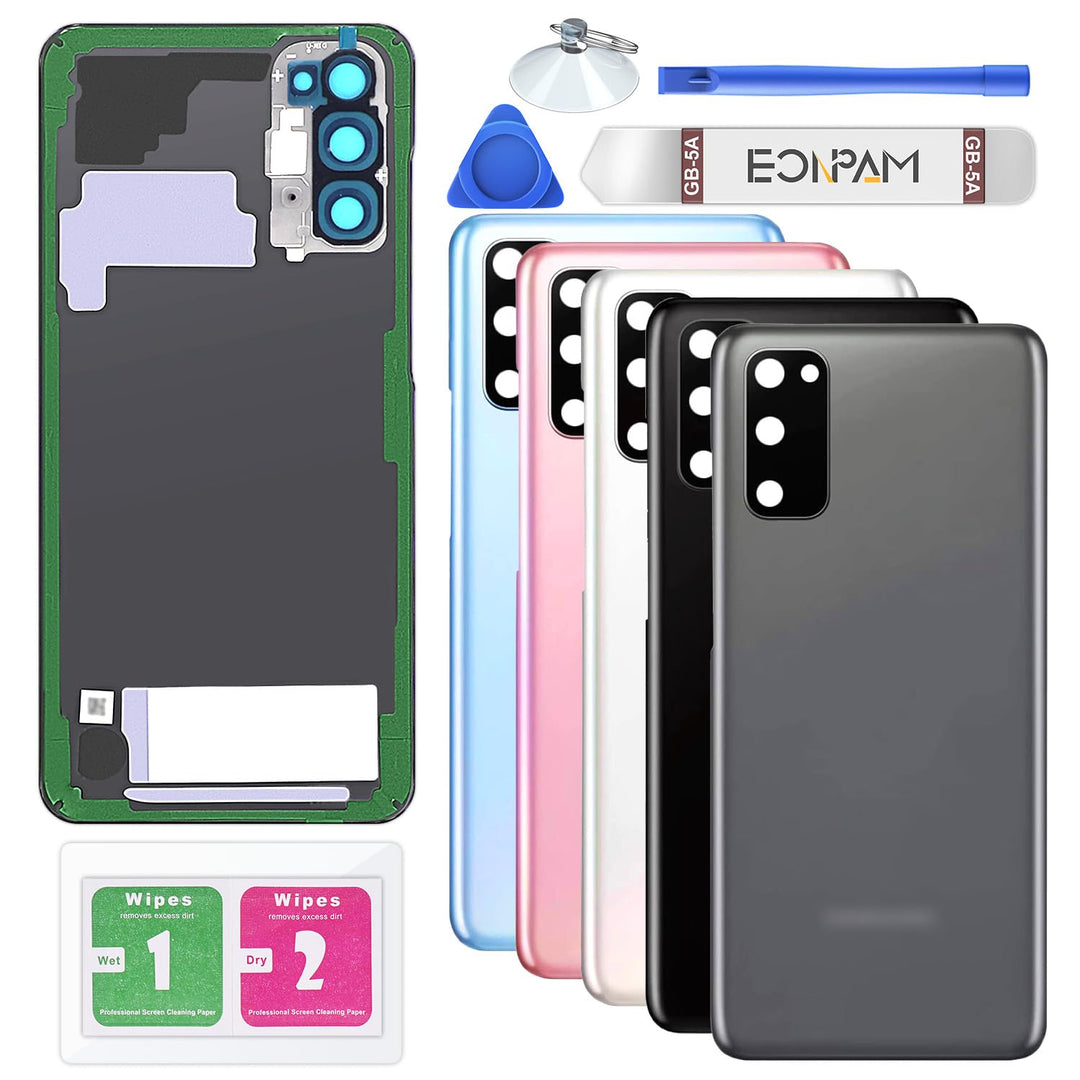 Eonpam Akkudeckel für Samsung Galaxy S20 G980, G981 Rückseite Glas Backcover Ersatz Reparatur Set mi