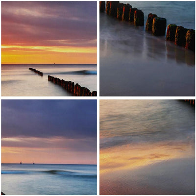 Wandbilder Dekoration Wohnzimmer Meer Küste Strand Sonnenaufgang Panorama Bilder auf Leinwand 120x50