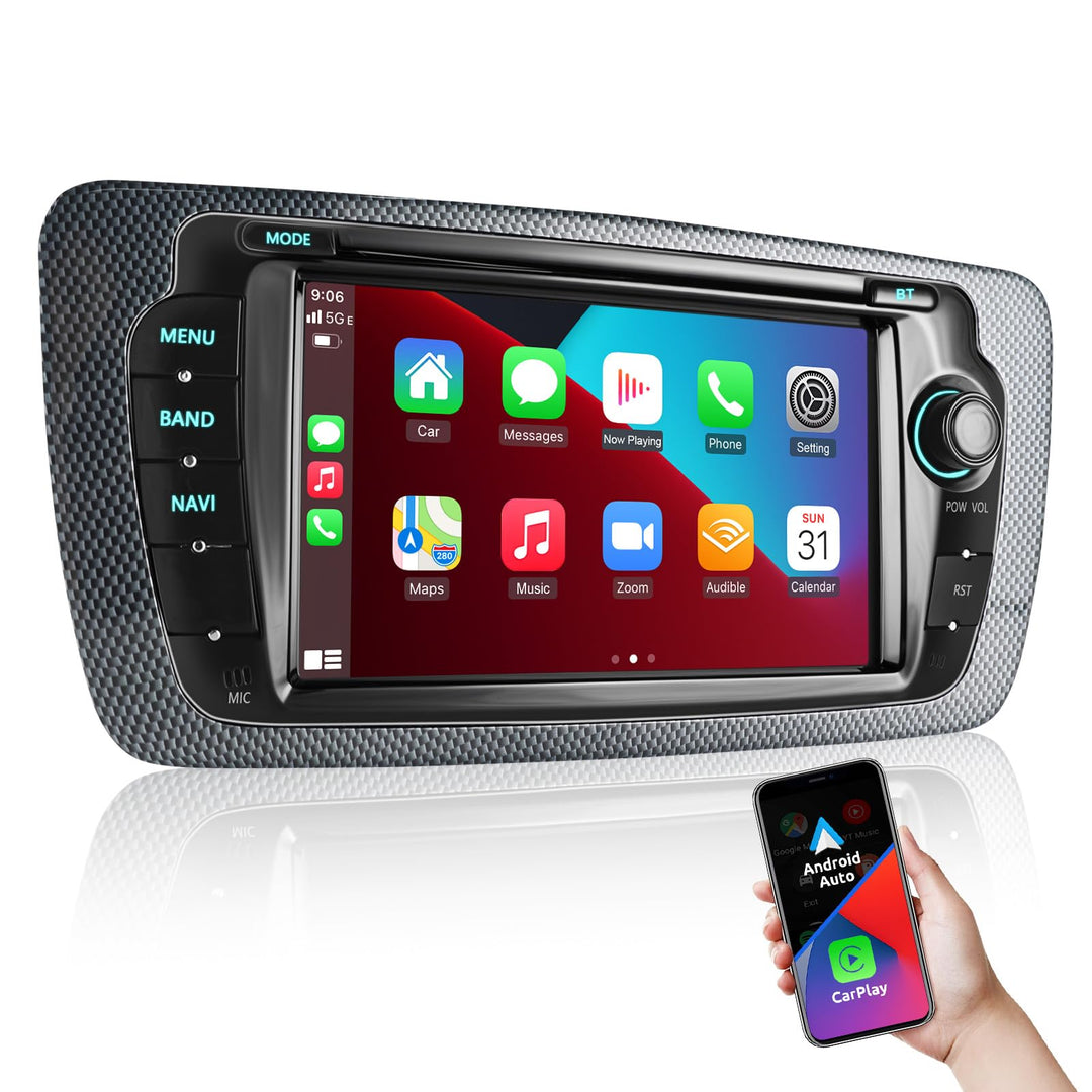 ESSGOO 2+32G Android 14 Drahtloses Carplay und Android Auto Autoradio Für Seat Ibiza IV 6J 2009-2013
