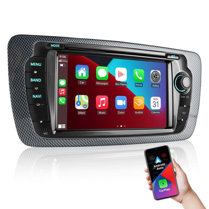 ESSGOO 2+32G Android 14 Drahtloses Carplay und Android Auto Autoradio Für Seat Ibiza IV 6J 2009-2013