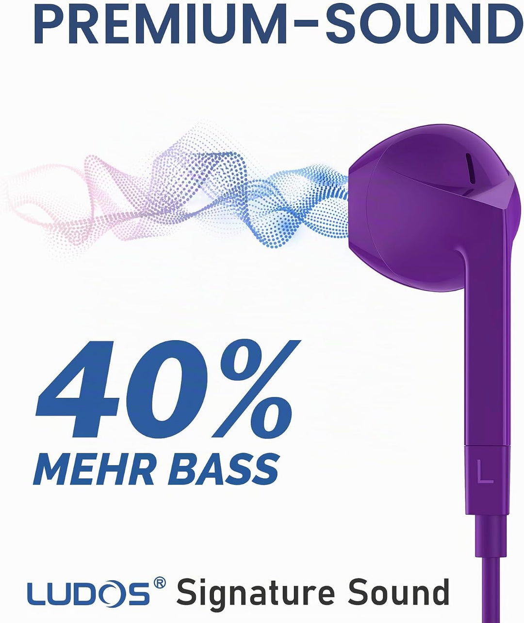 LUDOS FEROX USB C Kopfhörer, 5 Jahre Garantie für iPhone 16 15 Pro Max Plus Samsung Galaxy S24 S23 U