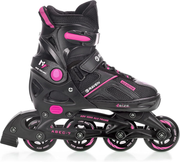 RAVEN Pulse Inline Skates Inliner für Kinder und Erwachsene OPTIONAL 2in1 mit Schlittschuhen verstel