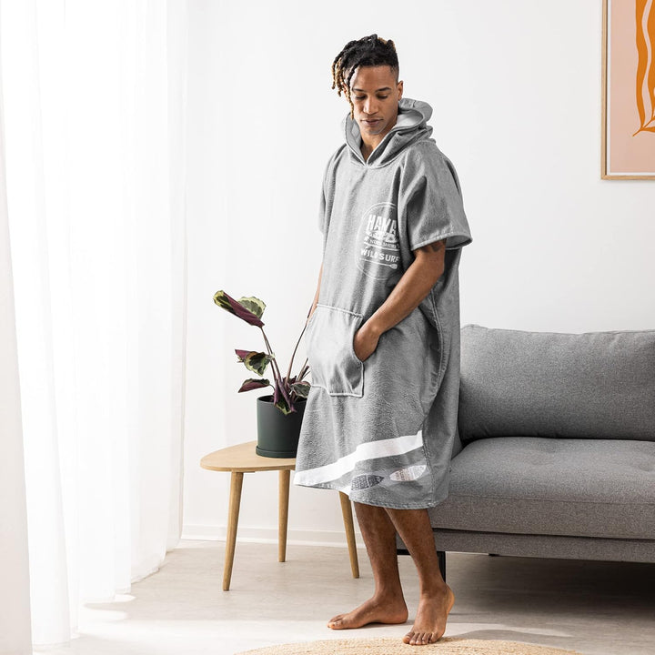 HOMELEVEL Badeponcho Unisex - Surf Poncho aus Baumwolle/Polyester - Handtuch für Erwachsene - Badema