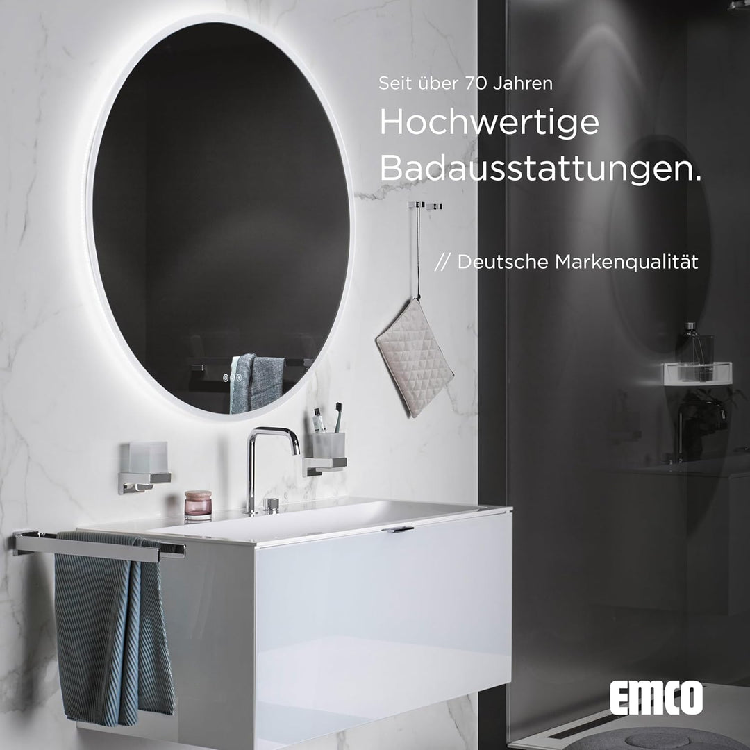 EMCO Cue Flüssigseifenspender, Zeitloser Wandseifenspender zum Kleben oder Schrauben, hochwertiger S