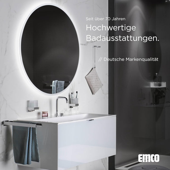 EMCO Cue Flüssigseifenspender, Zeitloser Wandseifenspender zum Kleben oder Schrauben, hochwertiger S