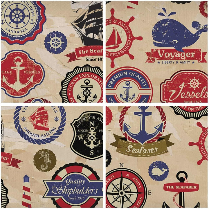 Bilder auf Leinwand Anker Fahne Abzeichen Boot Leinwandbild 70x50cm Wandbilder Dekoration Wohnzimmer
