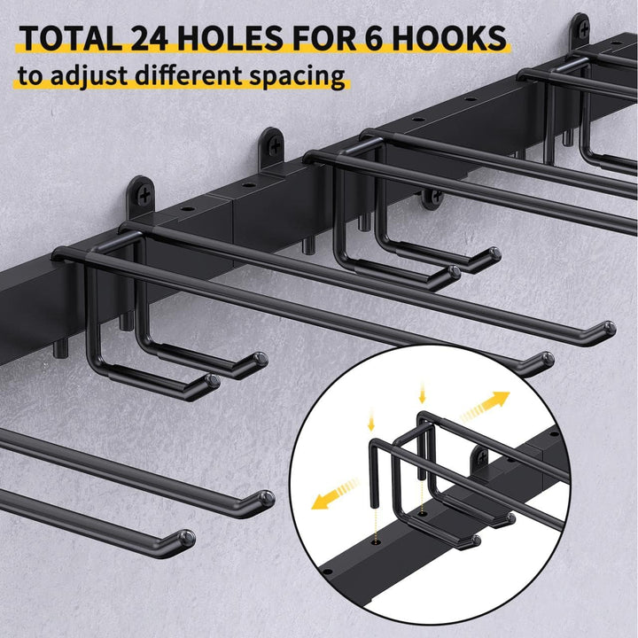 Bomclap Garagen Gerätehalter 51 inch, Metall Wandhaken 12 Haken Werkzeugregal Wand Werkzeughalter fü