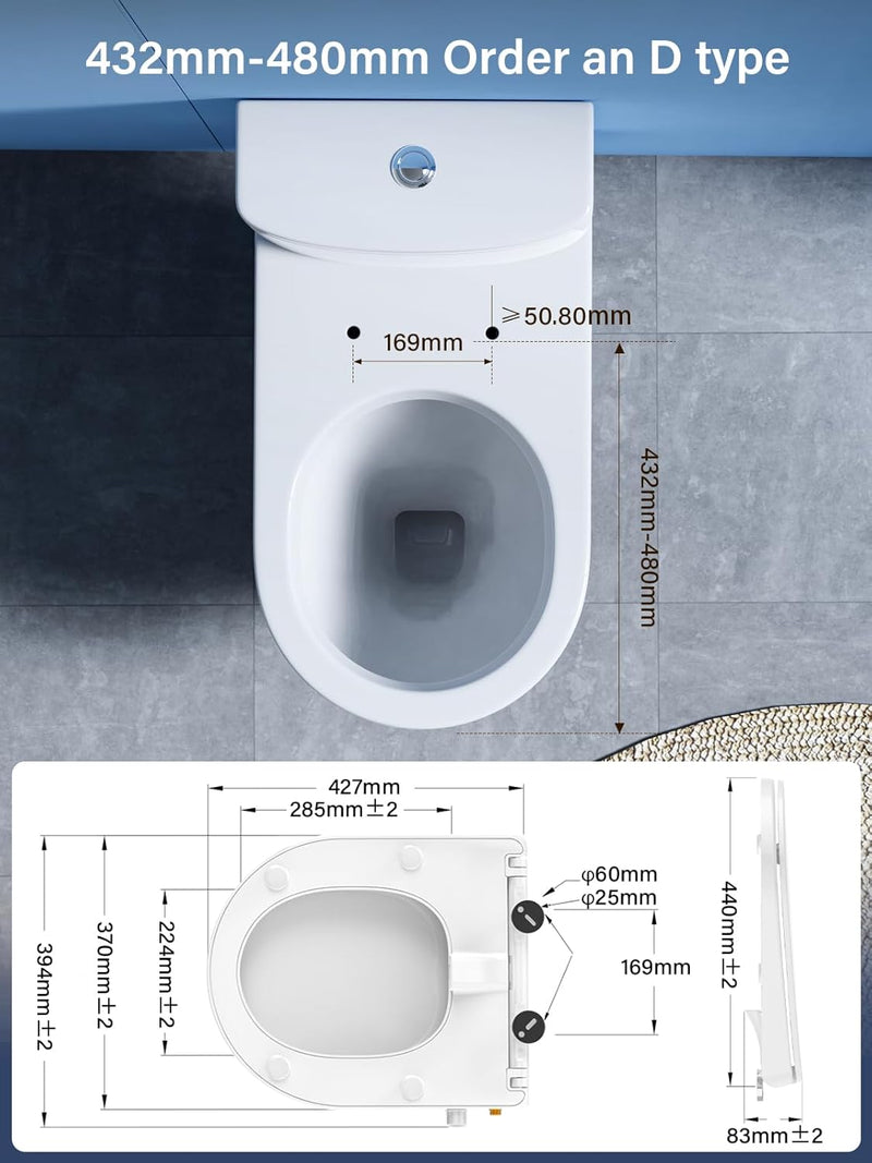 WC Sitz mit Bidet,YEAUPE PRO WC Sitze mit Absenkautomatik, nicht elektrisch, mit selbstreinigenden D