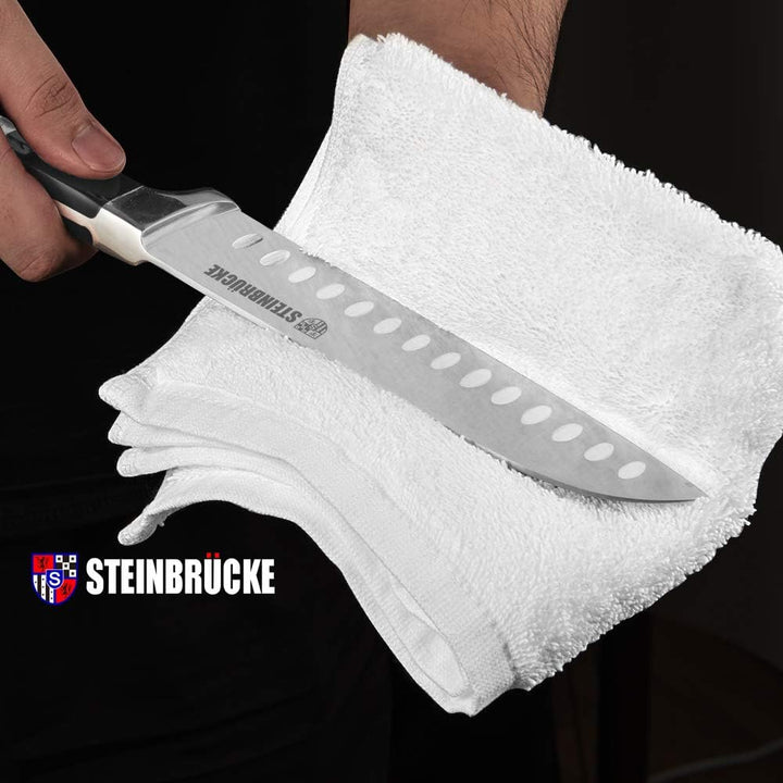 Motovecor STEINBRÜCKE Santoku Messer, 18cm Küchenmesser Geschmiedet aus deutschem Edelstahl 5Cr15Mov