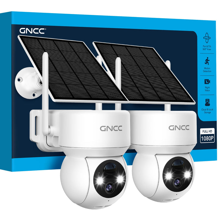 GNCC Solar Überwachungskamera Aussen Akku, 1080P Kamera Überwachung Aussen Solar, WLAN Kamera Outdoo