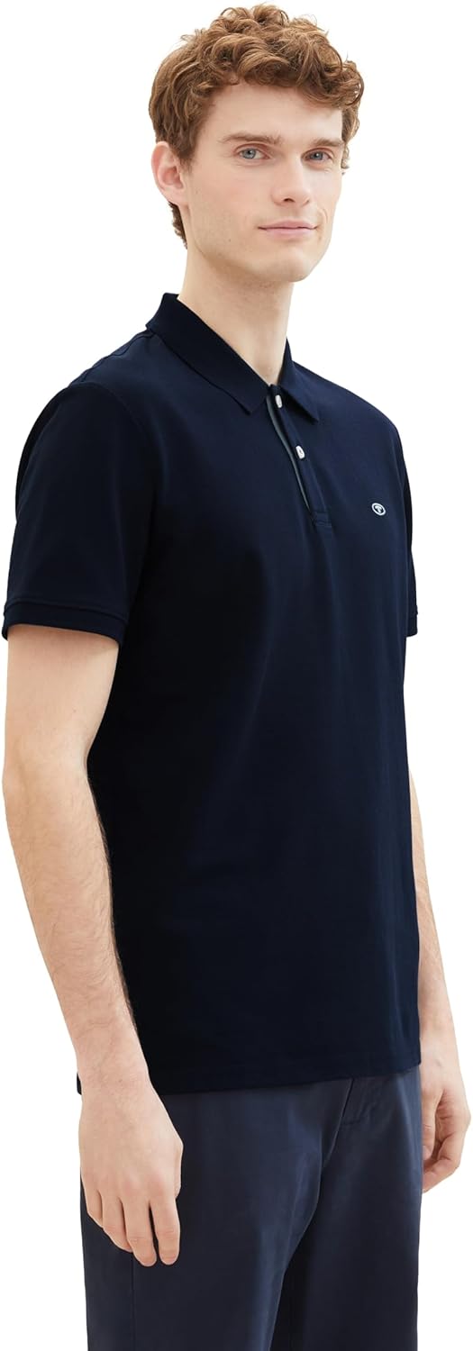 Tom Tailor Herren Baumwolle Basic Piqué Poloshirt S 10668 - Sky Captain Blue, S 10668 - Sky Captain