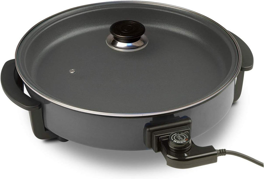 Silva-Homeline PPF 1503A Partypfanne mit Glasdeckel zum Kochen, Braten, Dünsten, Auftauen und Warmha