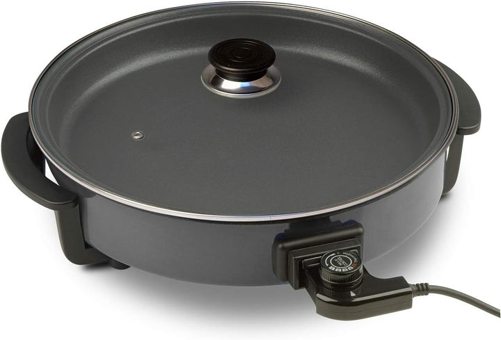 Silva-Homeline PPF 1503A Partypfanne mit Glasdeckel zum Kochen, Braten, Dünsten, Auftauen und Warmha