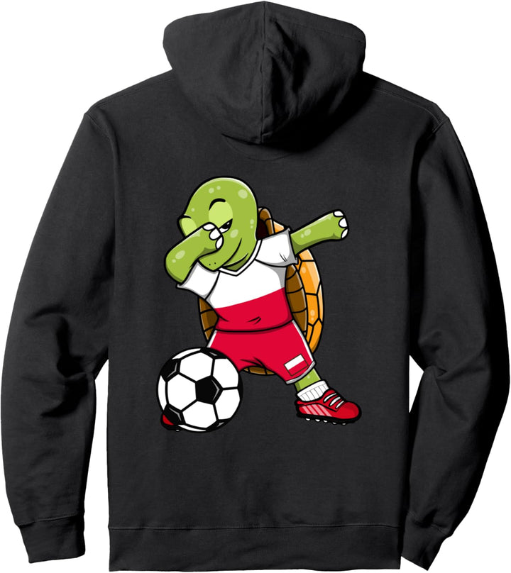 Dab Schildkröte Polen Fussball Mannschaft Polnische Flagge Pullover Hoodie