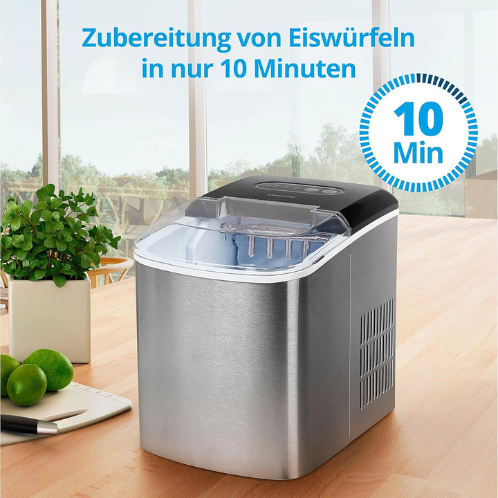 MEDION Eiswürfelmaschine (Eiswürfelbereiter, 2,2 Liter Wassertank, kurze Produktionsdauer 6-12 Minut