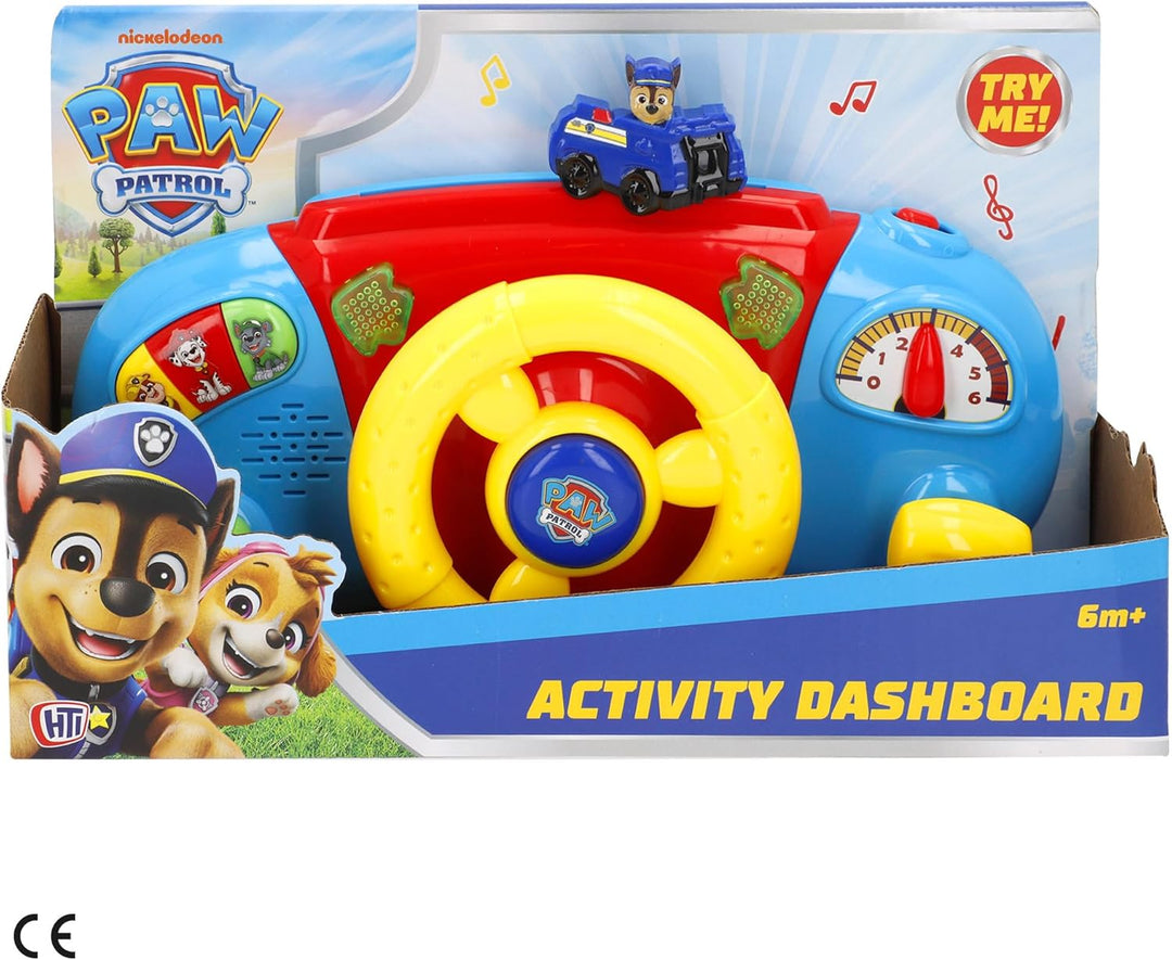 COLORBABY Paw Patrol Lenkrad für Kinderwagen, Befestigungsgriff, buntes Design, Marshall, Chase, Sky