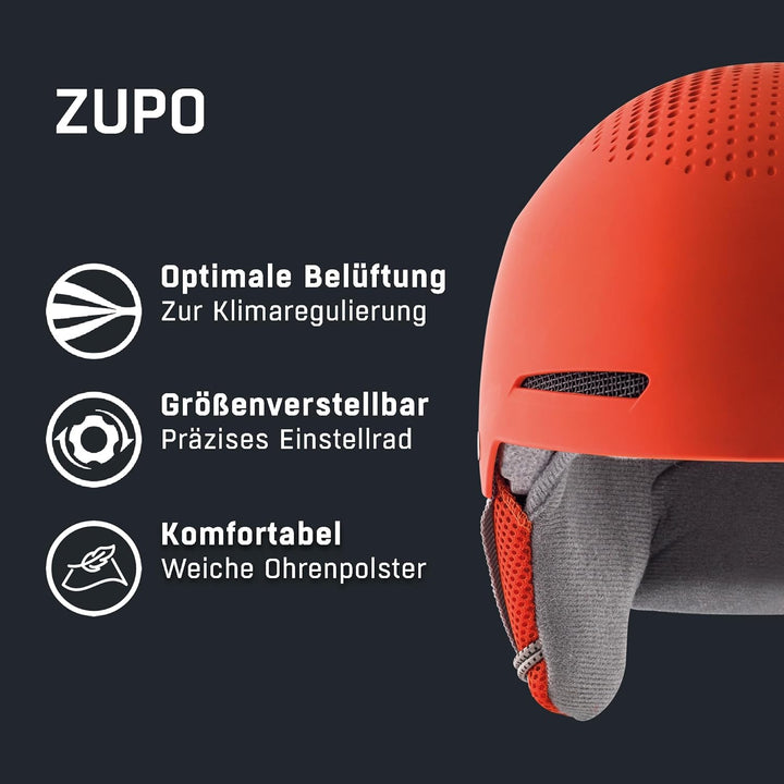 ALPINA ZUPO - Sicherer, Stossabsorbierender, Belüfteter & Schlagfester Skihelm Für Kinder pumpkin-or