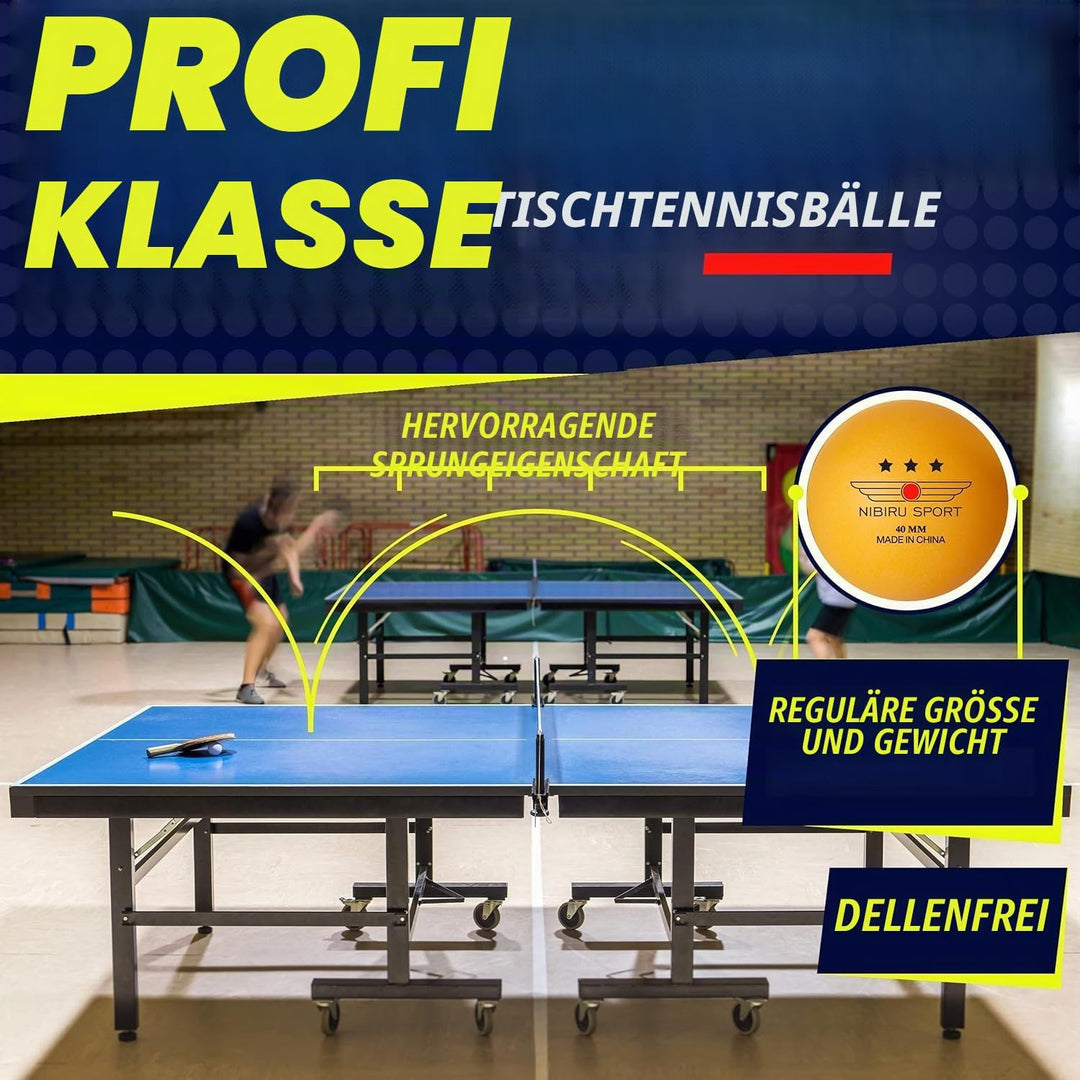 Ping Pong Paddles Set, Professionelle Tischtennisschläger und Bälle, einziehbares Netz mit Pfosten u