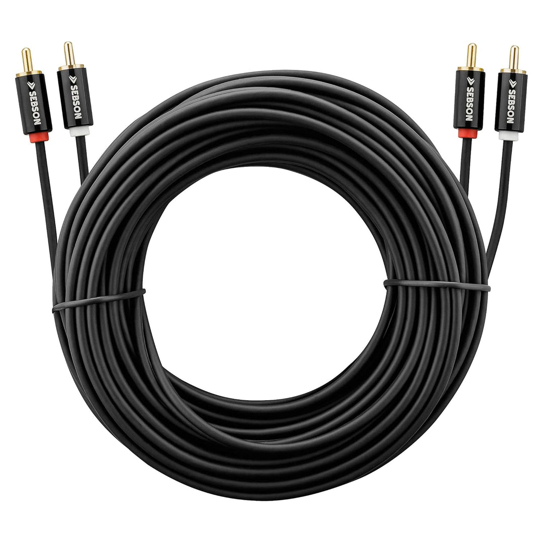 SEBSON Cinch Audio Kabel 10m, 2 zu 2 Cinch Stecker RCA, AUX Audio Kabel für Stereoanlagen, Verstärke