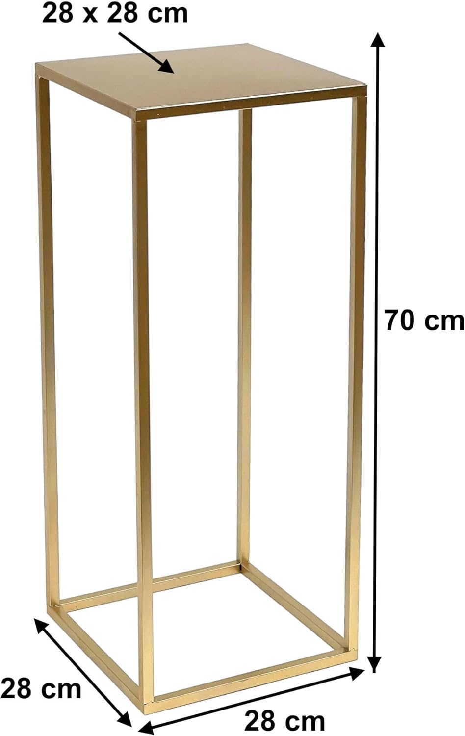 DanDiBo Blumenhocker Metall Gold Eckig Blumenständer Beistelltisch 96506 Blumensäule Modern Pflanzen