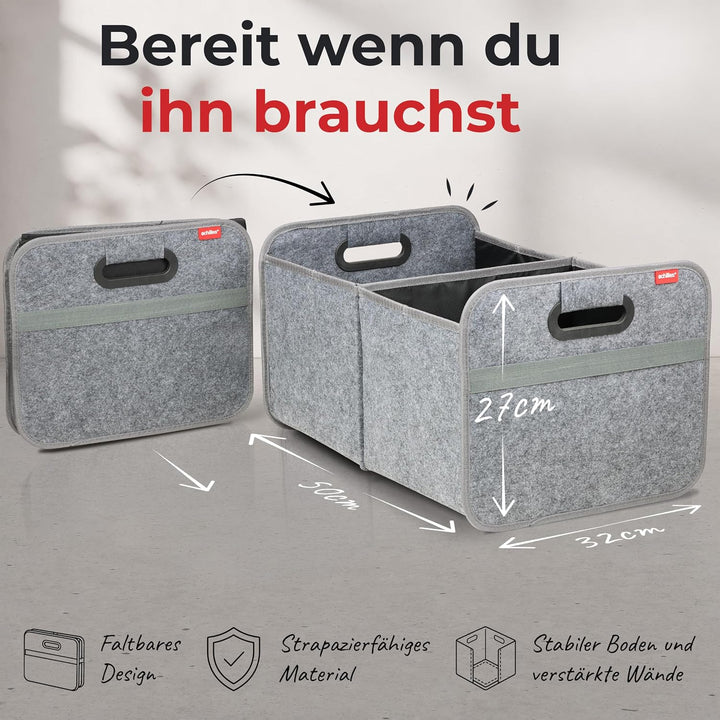 Achilles Auto-Faltbox XL - Kofferraumtasche Mit Grossem Stauraum - Grosse Filz-Einkaufstasche - Aufb