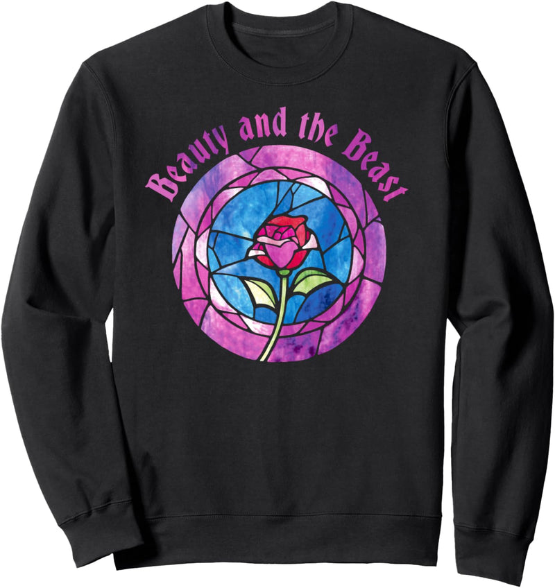 Disney Beauty And The Beast Rose Stained Glass Sweatshirt