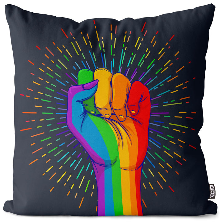 VOID Pride Power Regenbogen Kissenbezug Kissenhülle Polyester wasserfest Outdoor Indoor, Kissen Grös