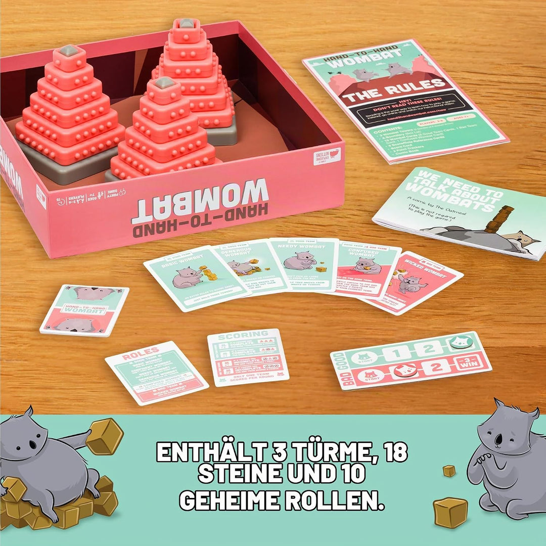 Exploding Kittens Hand to Hand Wombat Card Game by Fun Family Card Games for Adults Teens &amp; Kids - F