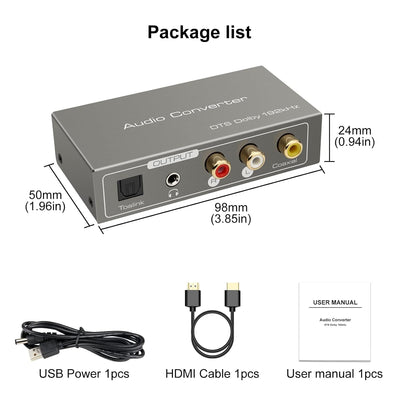 HDMI ARC Adapter Digital Analog Wandler HDMI ARC Audio Extractor Koaxial Optical zu SPDIF Koaxial Op