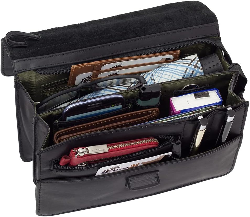 Branco Business Herren Handgelenktasche Herrentasche Damen Damentasche Tasche schwarz Leder - sehr h