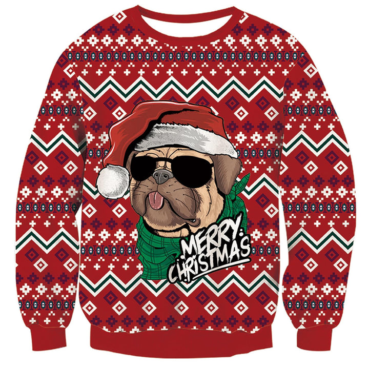 NEWISTAR Pullover Herren Damen Weihnachtspullover 3D Druck Strickpullover Lustig Weihnachtspulli Ugl