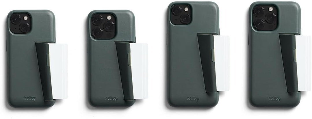 Bellroy Phone Case – 3 Card für iPhone 15 Plus (Leder-iPhone-Hülle, Handy-Geldbörse) - Everglade, Ev